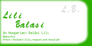 lili balasi business card