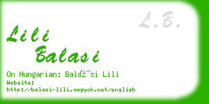 lili balasi business card